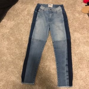 Two toned jeans. Size 26. Frayed bottoms